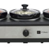 3x 2.5QT TRIPLE SLOW COOKER-STAINLESS STEEL